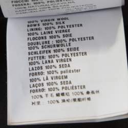 مملوكة مسبقًا فستان ميو ميو صوف أسود مفرغ بفيونكة مزينة واسع S