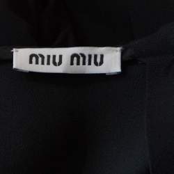 Miu Miu Black Crepe Buttoned Back Detail Top M