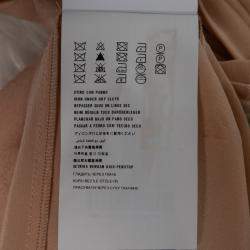 مملوكة مسبقًا Miu Miu Beige Silk Lace Insert Pleated Ruffle Trim Dress S