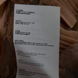 مملوكة مسبقًا Miu Miu Beige Silk Lace Insert Pleated Ruffle Trim Dress S