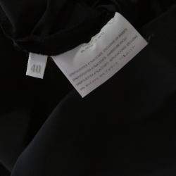 Pre Owned فستان ميو ميو كلاس أسود منقوش وسط مكشكش  S 