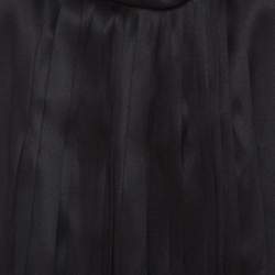 Pre Owned Miu Miu Black Satin Silk Pleat Front Sleeveless Blouse S