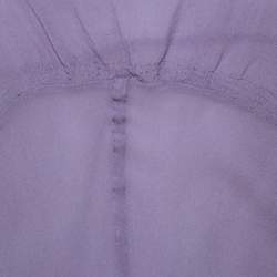 Pre Owned Miu Miu Lavender Chiffon Silk Lace Trim Scoop Neck Camisole Top M