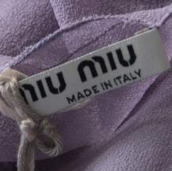 Pre Owned Miu Miu Lavender Chiffon Silk Lace Trim Scoop Neck Camisole Top M