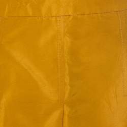 Miu Miu Yellow Taffeta Box Pleat Mini Skirt S