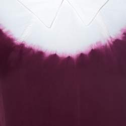 Miu Miu Burgundy White Ombre Coated Satin Sleeveless Top M 