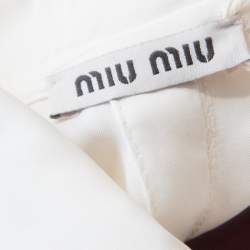 Miu Miu Burgundy White Ombre Coated Satin Sleeveless Top M 