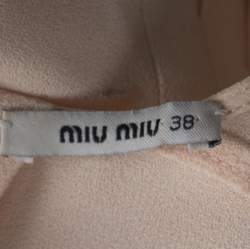 Miu Miu Pale Pink Crepe Clinched Waist Pleated Mini Dress S