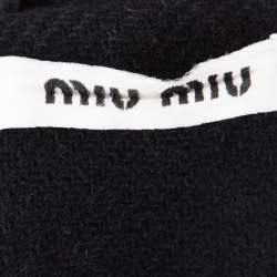Miu Miu Black Wool Buckle Detail Hooded Duffle Coat S