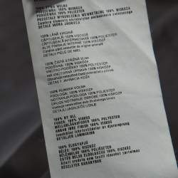 Pre Owned Miu Miu Grey Wool Buckle Detail Pleated Coat L