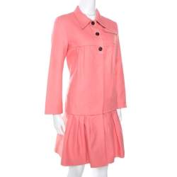 Miu Miu Pink Cotton Blend Babydoll Coat S