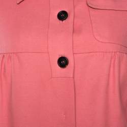 Miu Miu Pink Cotton Blend Babydoll Coat S
