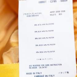 Miu Miu Yellow Silk Gathered Detail Asymmetrical Mini Skirt S 
