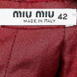 Pre Owned تنورة ميو ميو أحمر ووردي فاتح ملفوفة مزينة بألواح مخرمة مقاس متوسط - ميديوم