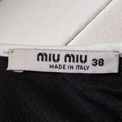 Pre Owned Miu Miu Black Floral Printed Satin Sable Gathered Mini Dress S