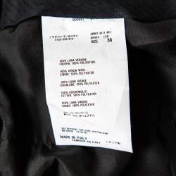 Pre Owned Miu Miu Grey Wool Buckled Waist Detailed Cropped Pants S