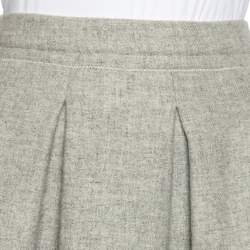 Miu Miu Grey Wool Pleated Mini Skater Skirt XS