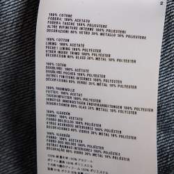 Pre Owned فستان ميو ميو ميني بلا أكمام دنيم مزخرف أزرق مقاس صغير