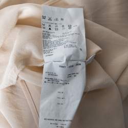 Miu Miu Cream & Yellow Paneled Silk Neck Tie Detailed Top M
