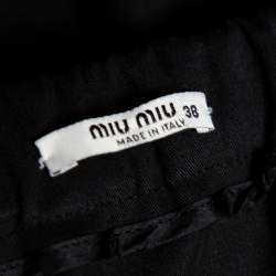 Miu Miu Black Cotton Elasticized Waist Skirt S