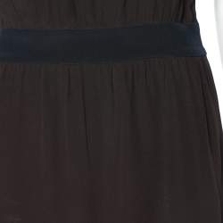 Miu Miu Brown Silk Contrast Trim Mini Dress M