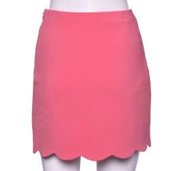 Miu Miu Pink Crepe Scalloped Cady Mini Skirt XS