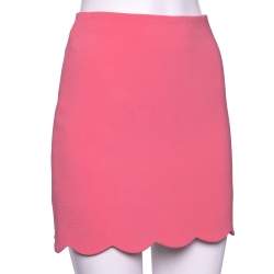 Miu Miu Pink Crepe Scalloped Cady Mini Skirt XS