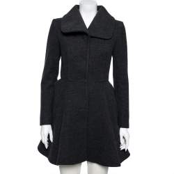Miu Miu Grey Wool Long Sleeve Flared Jacket S
