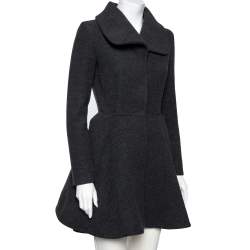 Miu Miu Grey Wool Long Sleeve Flared Jacket S