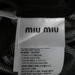 Miu Miu Prince of Wales Check Wool Paperbag Waist Detailed Pants M