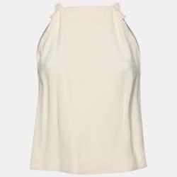 Miu Miu Cream Crepe Sleeveless Top S