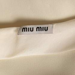 Miu Miu Cream Crepe Sleeveless Top S