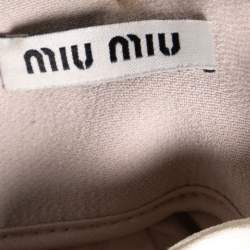 Miu Miu Nude Pink Crepe Embellished Collar Detail Jacket M