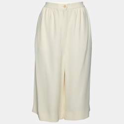 Miu Miu Cream Crepe Wide Leg Culottes M