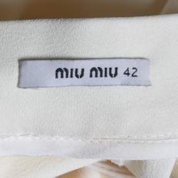 Miu Miu Cream Crepe Wide Leg Culottes M