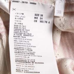 Miu Miu Cream & Pink Striped Perforated Wool Knit Jumper S