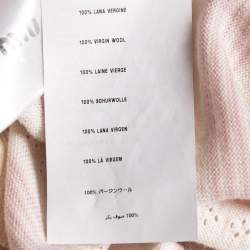 Miu Miu Cream & Pink Striped Perforated Wool Knit Jumper S
