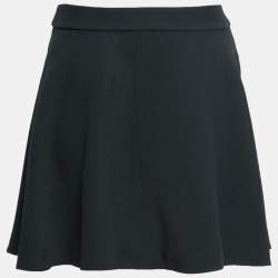 Miu Miu Black Crepe Mini Wrap Skirts S