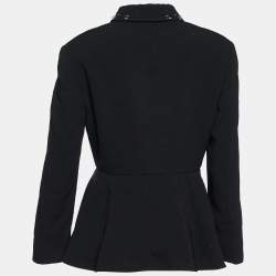 Miu Miu Black Synthetic Crystal Embellished Blazer M