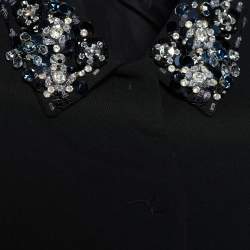 Miu Miu Black Synthetic Crystal Embellished Blazer M