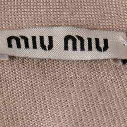 Miu Miu Blush Pink Knit Silk Trimmed Button Front Cardigan M
