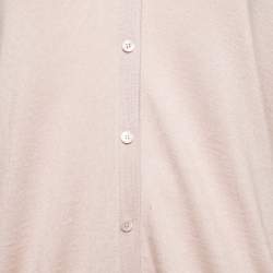 Miu Miu Blush Pink Knit Silk Trimmed Button Front Cardigan M