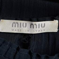 Miu Miu Dark Blue Cotton Sheer Top M