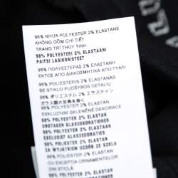 Pre Owned Miu Miu Black Stretch Knit Crystal Embellished Logo Crop Top L