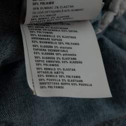 Miu Miu Blue Denim Cropped Hooded Jacket S