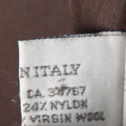 Miu Miu Olive Green Wool Ribbed Knit Detail Long Coat S