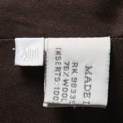 Miu Miu Olive Green Wool Ribbed Knit Detail Long Coat S
