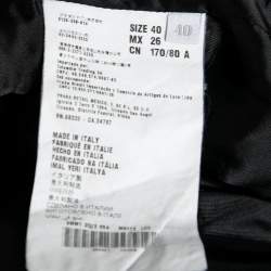 Miu Miu Black Wool Buckle Detail Hooded Peacoat S