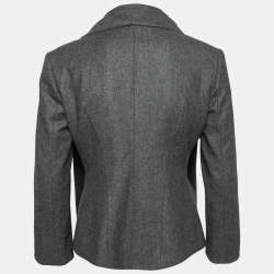 Miu Miu Dark Grey Wool Neck Tie Blazer M 