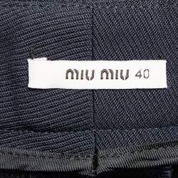 Miu Miu Black Wool Pleated Shorts S